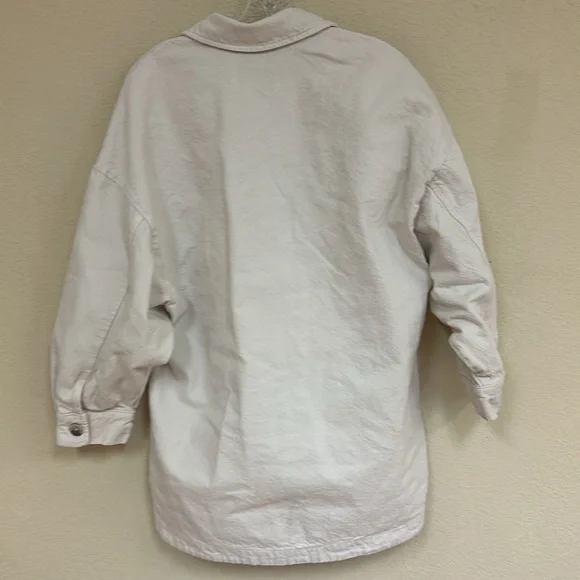 Zara womans cream denim oversized shacket Jacket. Size S/M - Picture 4 of 4